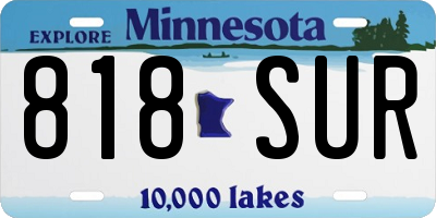 MN license plate 818SUR
