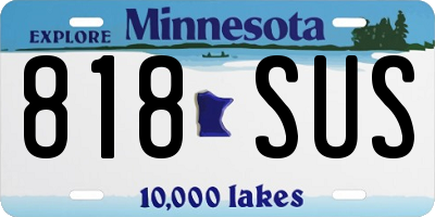 MN license plate 818SUS