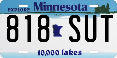 MN license plate 818SUT