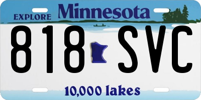 MN license plate 818SVC