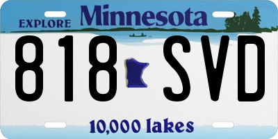 MN license plate 818SVD