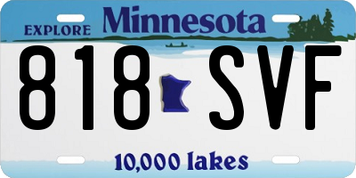 MN license plate 818SVF