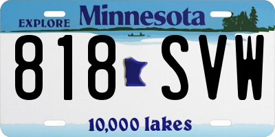 MN license plate 818SVW