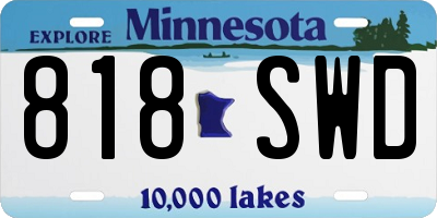MN license plate 818SWD
