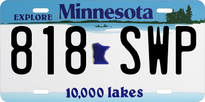 MN license plate 818SWP
