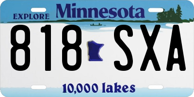 MN license plate 818SXA