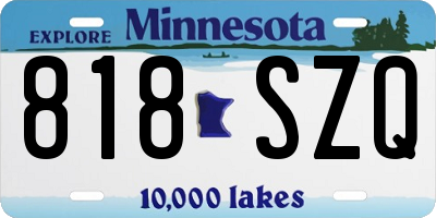 MN license plate 818SZQ