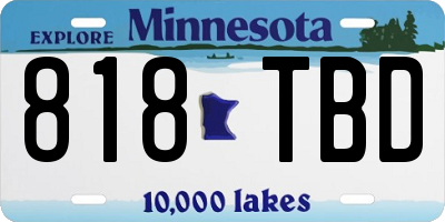 MN license plate 818TBD