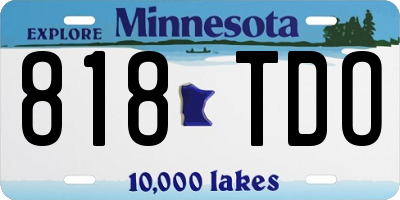 MN license plate 818TDO
