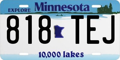 MN license plate 818TEJ