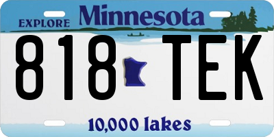 MN license plate 818TEK