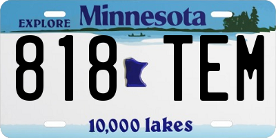 MN license plate 818TEM