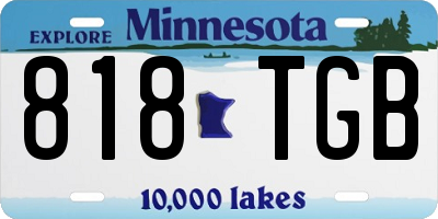MN license plate 818TGB