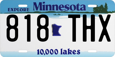 MN license plate 818THX