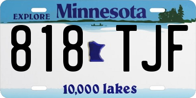 MN license plate 818TJF