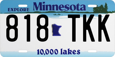 MN license plate 818TKK