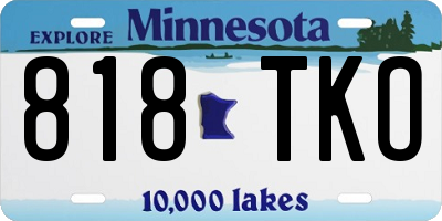 MN license plate 818TKO