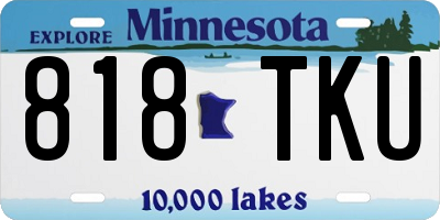 MN license plate 818TKU