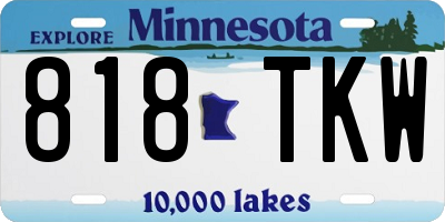 MN license plate 818TKW