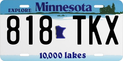 MN license plate 818TKX