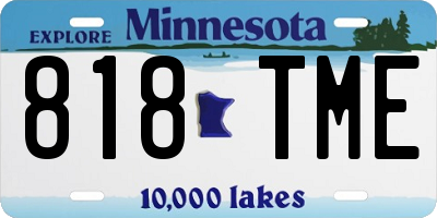 MN license plate 818TME