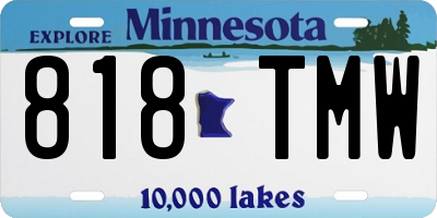 MN license plate 818TMW
