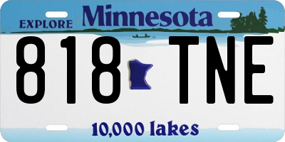 MN license plate 818TNE