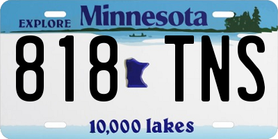 MN license plate 818TNS