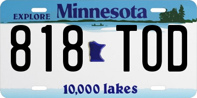 MN license plate 818TOD