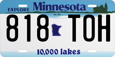 MN license plate 818TOH