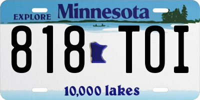 MN license plate 818TOI