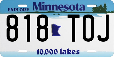 MN license plate 818TOJ