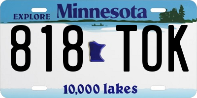 MN license plate 818TOK