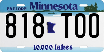 MN license plate 818TOO