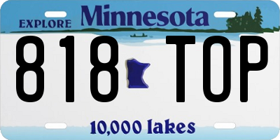 MN license plate 818TOP