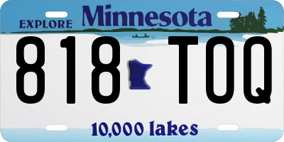 MN license plate 818TOQ