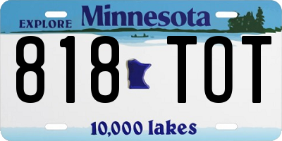 MN license plate 818TOT