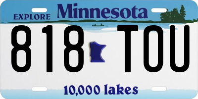 MN license plate 818TOU