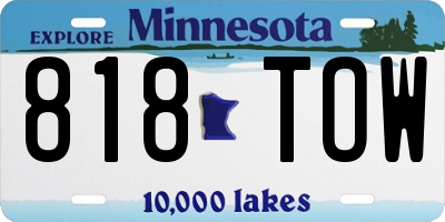 MN license plate 818TOW