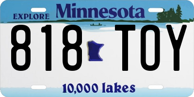 MN license plate 818TOY