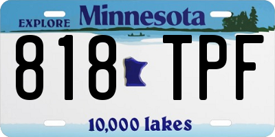 MN license plate 818TPF