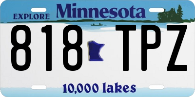 MN license plate 818TPZ