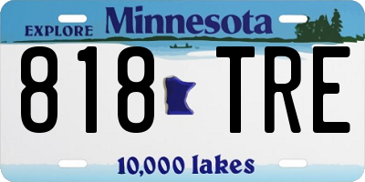 MN license plate 818TRE