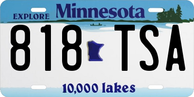 MN license plate 818TSA