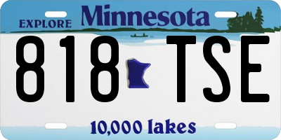 MN license plate 818TSE
