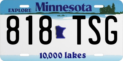 MN license plate 818TSG