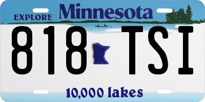 MN license plate 818TSI