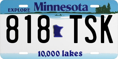 MN license plate 818TSK