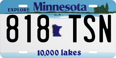 MN license plate 818TSN