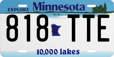 MN license plate 818TTE